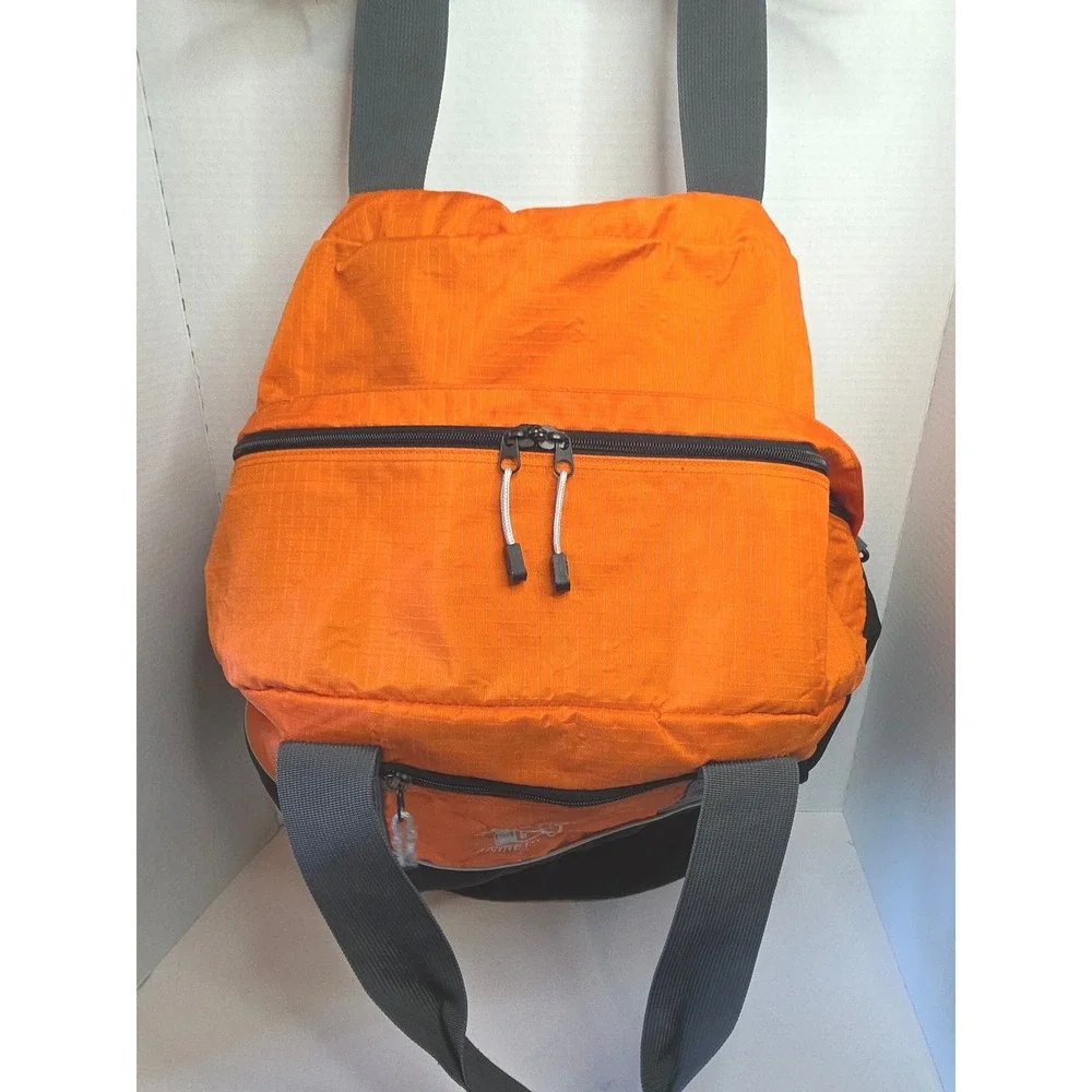 Kenneth Cole Reaction Large Orange Black Duffel Bag Gym Travel Weekender W/Strap